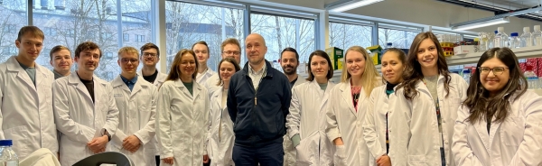 The core team of the laboratory in February 2024. From left: Rasmus Enno, Jasper August Tootsi, Kārlis Pleiko, Oskar Kõrgvee, Jorgen Holm, Maarja Haugas, Artur Juhani, Valeria Sidorenko, Kaarel Kurm, Luca Marchetti, Kristina Põšnograjeva, Kristina Rabi, Claudia Griselda Cárdenas León , Antonella Rocchi, Jhalak Sethi 